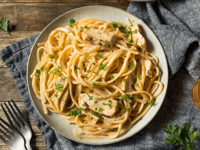 The Best Spaghetti with Alfredo Sauce Recipe | North of Bleu