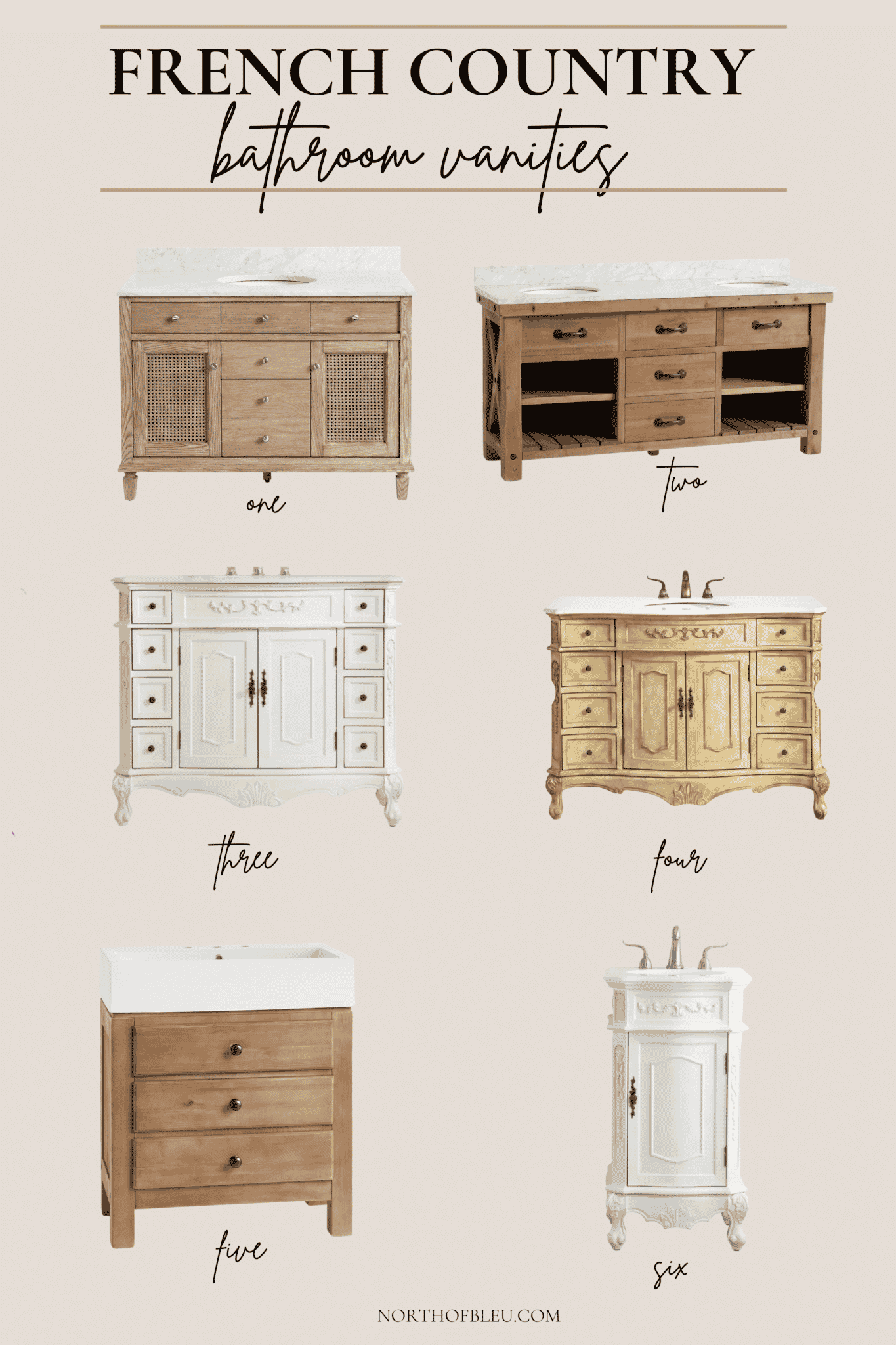 11 French Country Vanity Options (& What I’m Getting For Our Remodel) North of Bleu