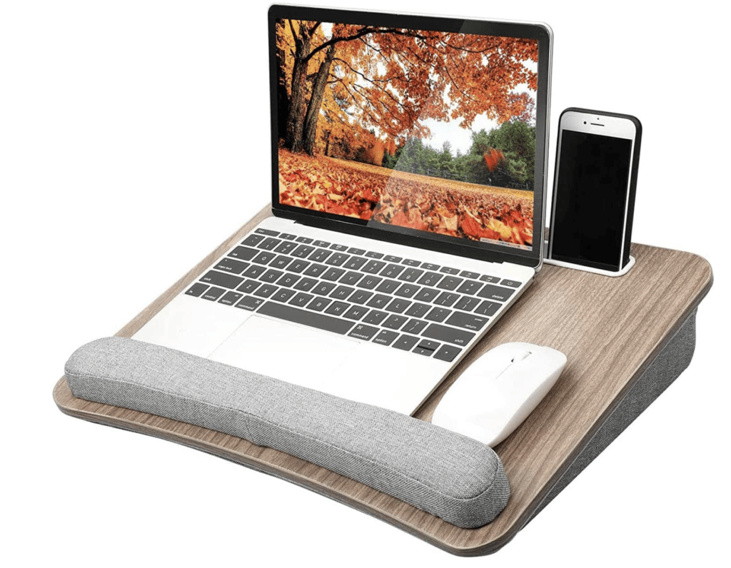 portable laptop desk with pillow cushion