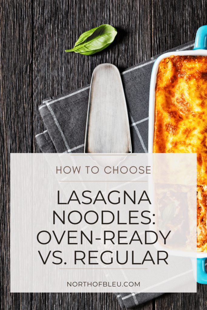 picture of lasagna and basil leaf