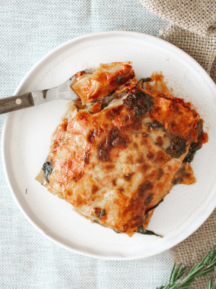 picture of plated lasagna